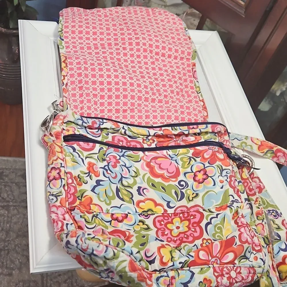 Vera Bradley Hope Garden Quilted Floral Mail Bag And Wallet